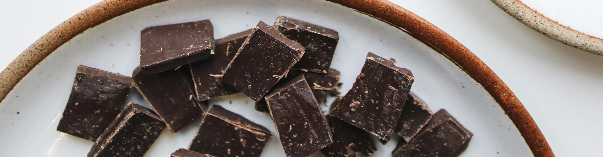 Chocolate chunks on a plate
